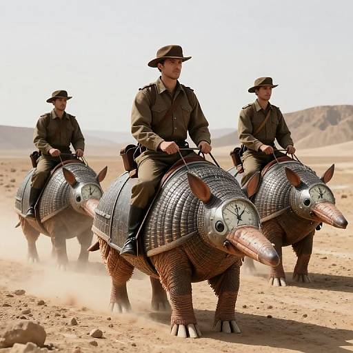 Timekeepers Riding Armored Quadrupeds