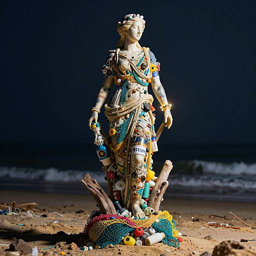 Classical Woman Statue Made of Recycled Ocean Plastic