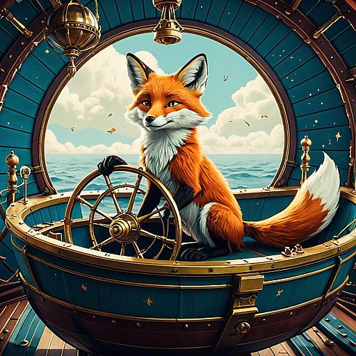 Celestial Fox Steering Victorian Airship