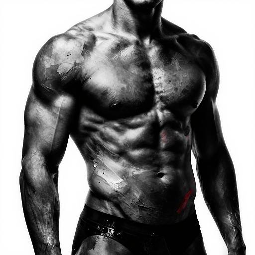 Surreal Abstract Black Muscles Art