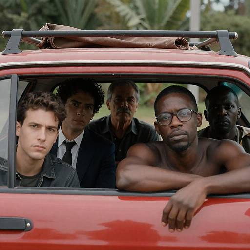 Intense Expressions in a Red Car