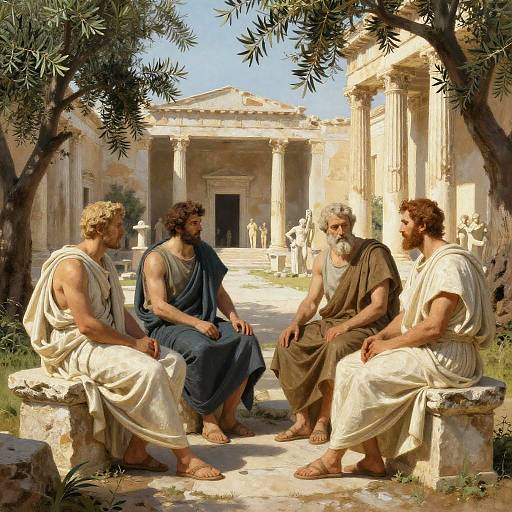 Ancient Greek Agora with Philosophers