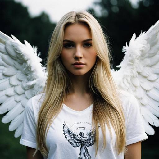 Realistic Northern Angel in Ethereal Setting