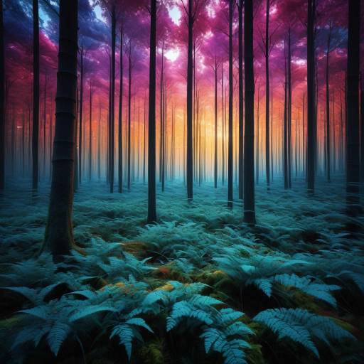 Enchanting Dawn in a Mystical Forest