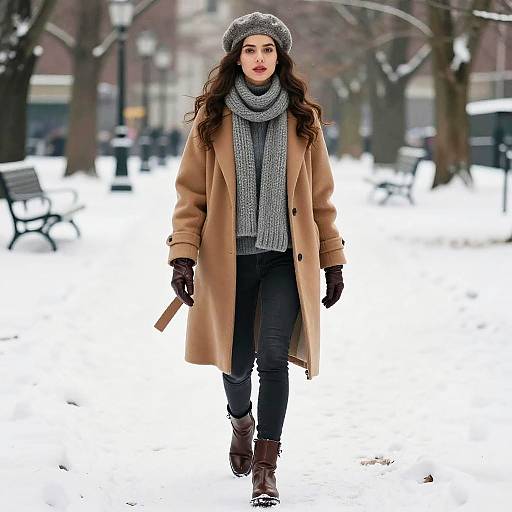 Winter City Park Fashion Portrait