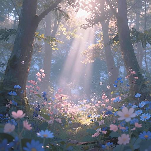 Dreamy Ethereal Forest Scene