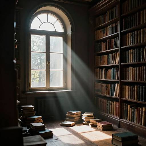 Ethereal Light in Antique Library