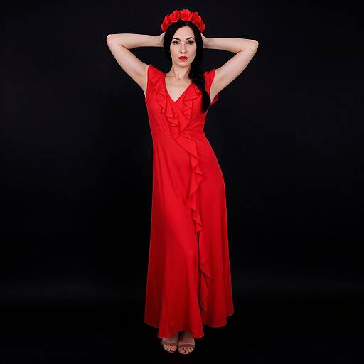 Confident Woman in Red Dress Portrait