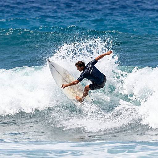 Surfer Riding La Santa Reef Break
