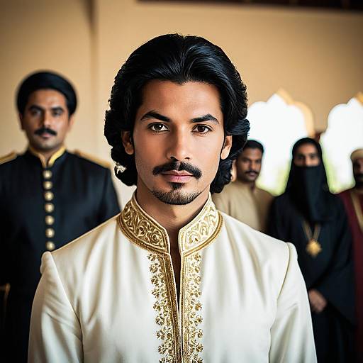 Regal Middle Eastern Prince in Traditional Attire