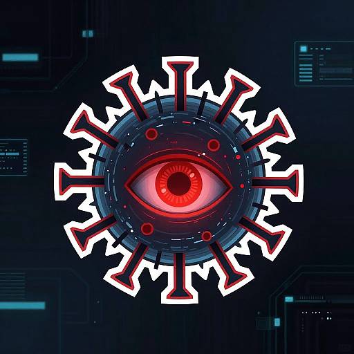 Glitch Art Computer Virus Logo