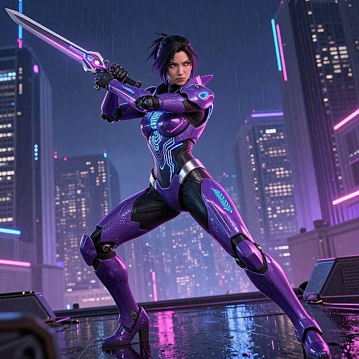 Futuristic Cyberpunk Armored Woman