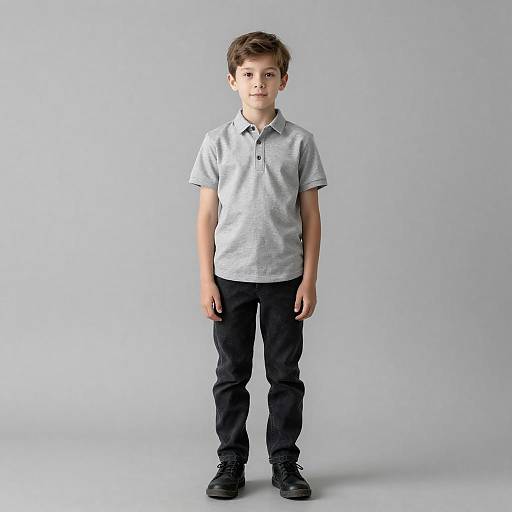 Stylish Boy with Short Brown Hair