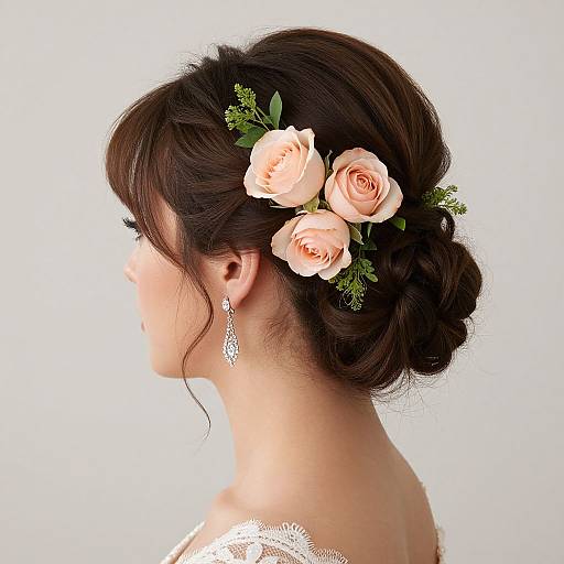 Elegant Woman with Floral Updo