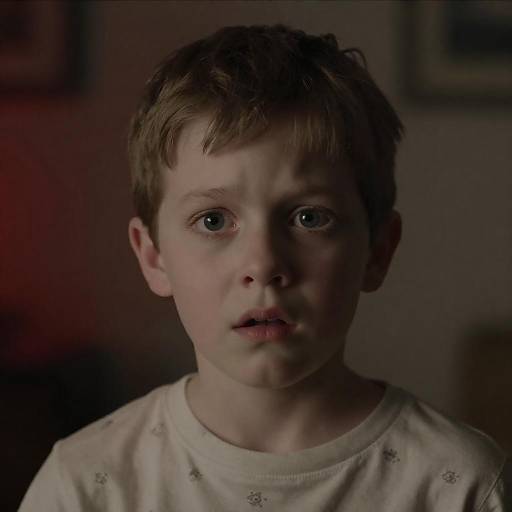 Portrait of a Frightened Young Boy