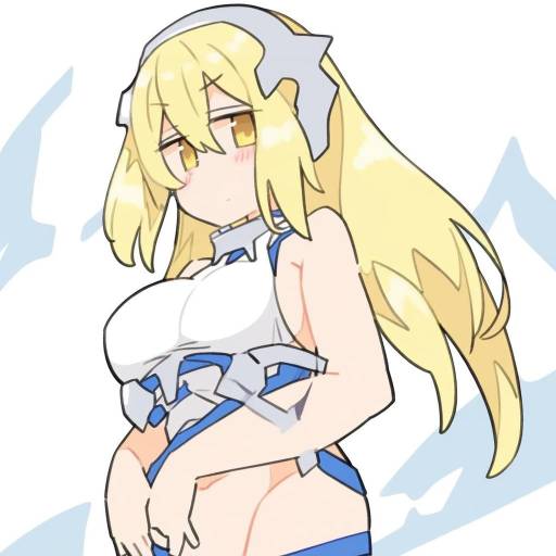 Illustration of Aiz wallenstein, dungeon ni deai wo motomeru no wa machigatteiru darou ka in the style of Ini (inunabe00)