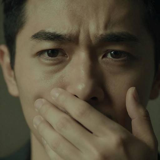 Worried Man Under Dramatic Lighting