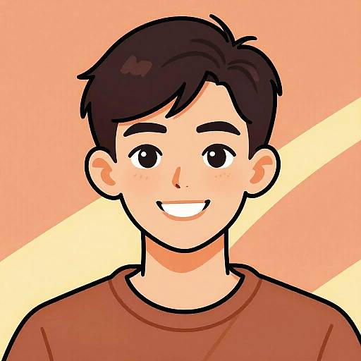 Smiling Teenage Boy Illustration