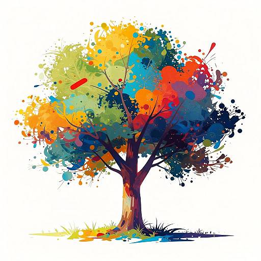 Vibrant Abstract Tree Illustration