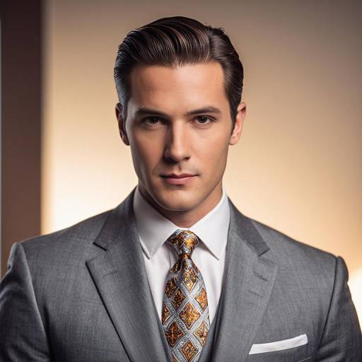Elegant Man in Vintage Gray Suit