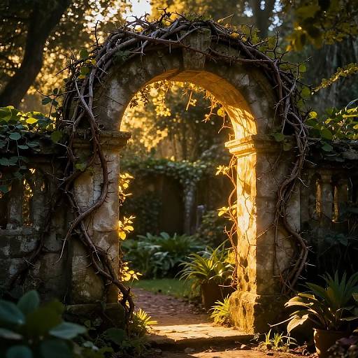Mystical Thorned Archway in Forgotten Garden