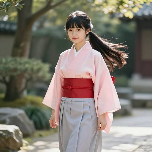 Graceful Girl in Serene Garden