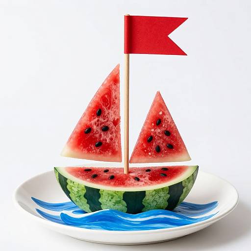 Creative Watermelon Sailboat Summer Art