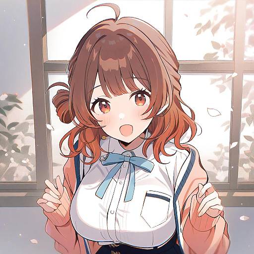 Illustration of Hanami ume, gakuen idolmaster in the style of Mozukuzu (manukedori)