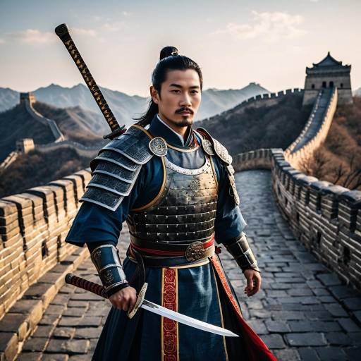 Chinese Warrior on Great Wall of China