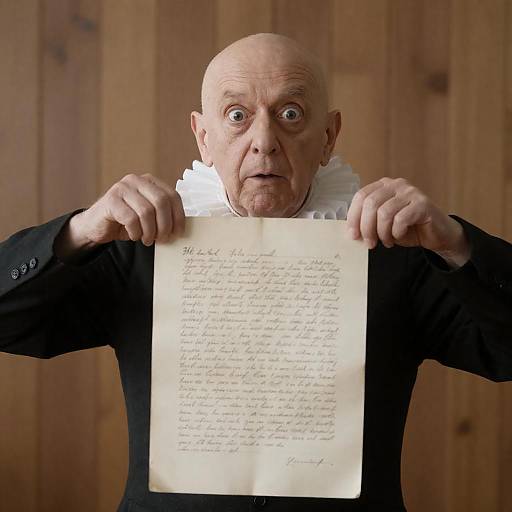 Startled Old Man with Parchment