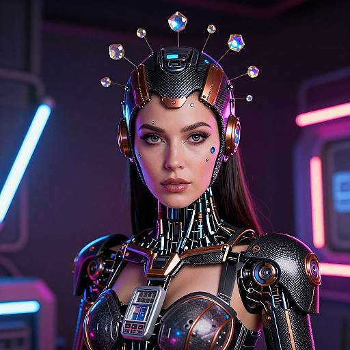Futuristic Woman with Robotic Implants