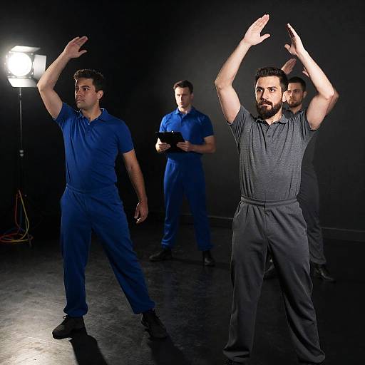 Dynamic Dance in a Dimly Lit Room