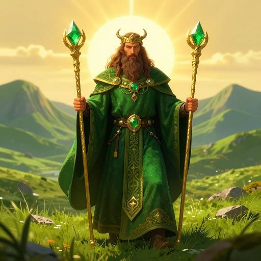 Dagda Celtic God on Radiant Hill