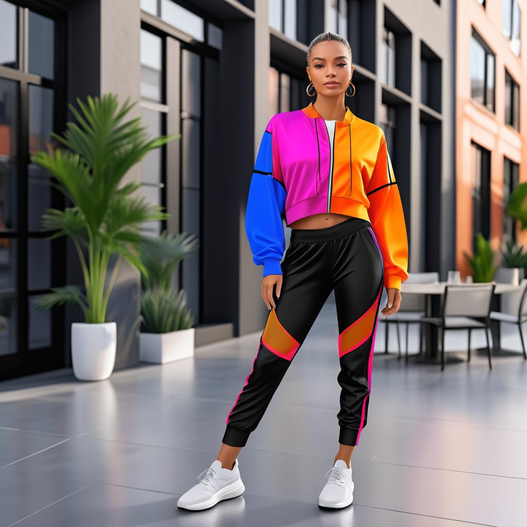 Trendy Influencer in Stylish Athleisure