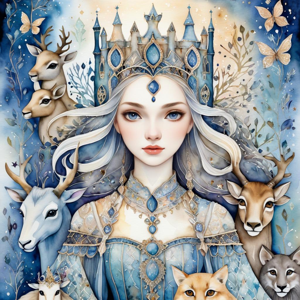 Whimsical Medieval Princess and Creatures