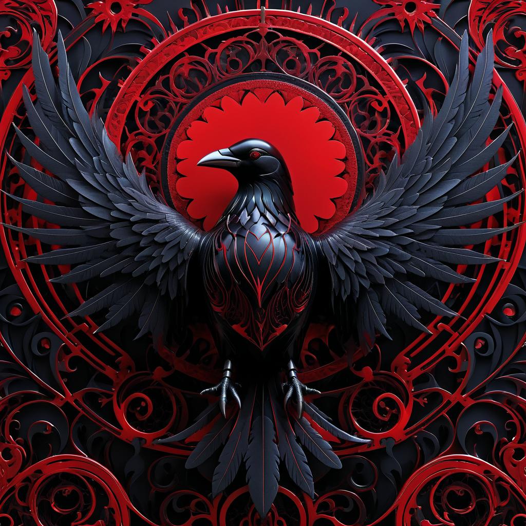 Gothic Raven with Mechanical Wings