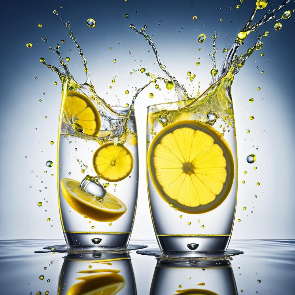 Elegant Splash of Lemonade and Tonic