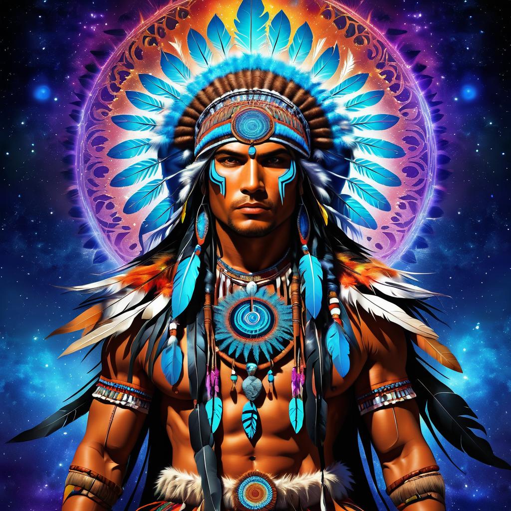 Cosmic Native American Shaman Fantasy Art