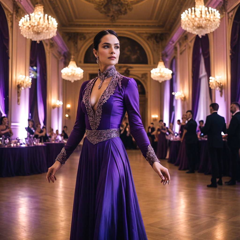 Elegant Dancer in Grand Ballroom Scene