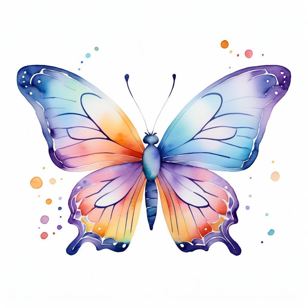 Whimsical Butterfly Watercolor Illustration