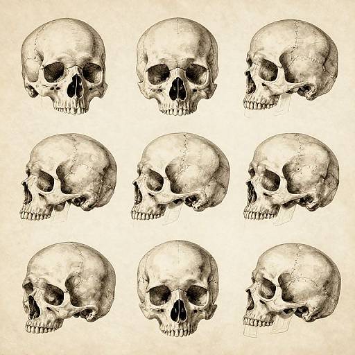 Vintage Skull Anatomy Chart