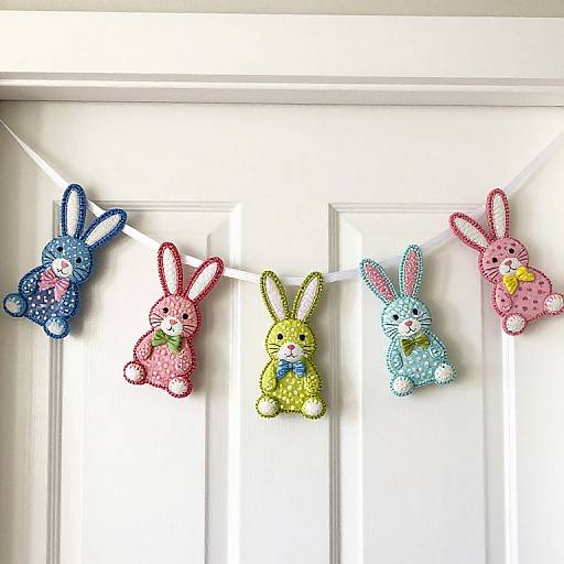 Colorful Easter Bunny Beaded Banner