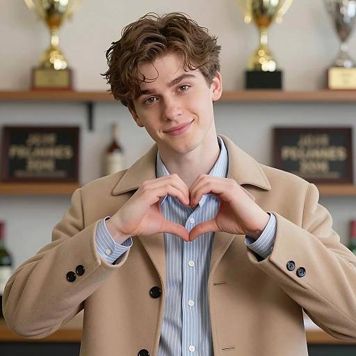 Young Man Making Heart Gesture