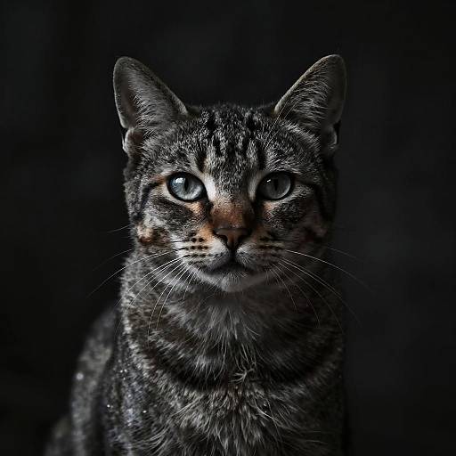 Melancholic Cat Portrait in Dark Gothic Style