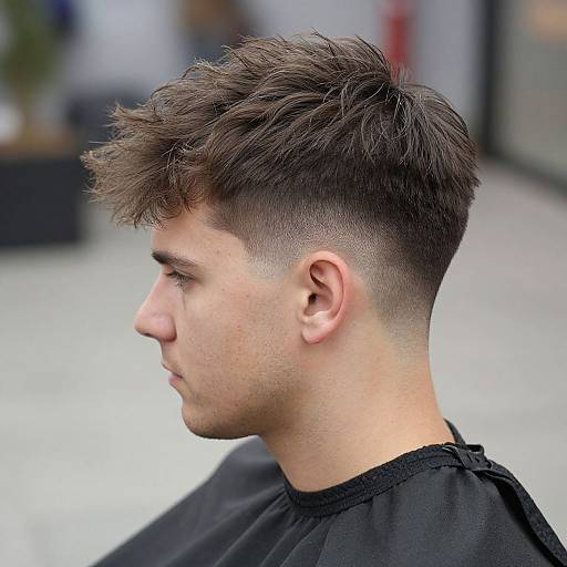 Layered Fade Hairstyle on Fit European Man
