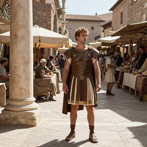 Romana in Vibrant Ancient Marketplace