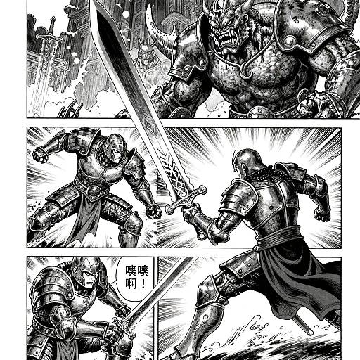 Epic Berserk Warrior Clash Panels