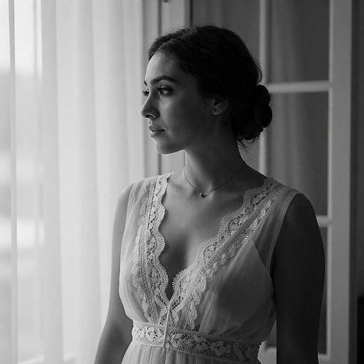 Elegant Black-and-White Portrait of a Woman