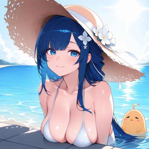 Cheerful Girl in Sun Hat Outdoors