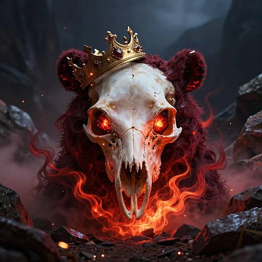 Luminescent Garnet Bear Skull